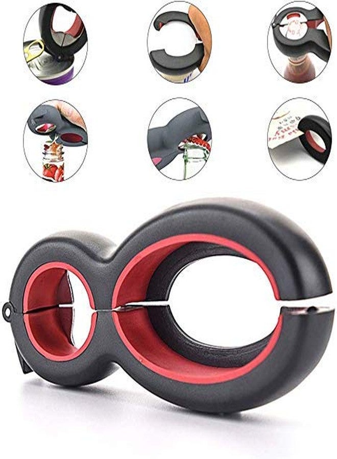 Portible فتاحة علب متعددة الوظائف محمولة، إبداعية 6 في 1، فتاحة برطمانات نبيذ وزجاجات | أدوات مطبخ، فتاحة زجاجات (عبوة من قطعة واحدة). - Image 3